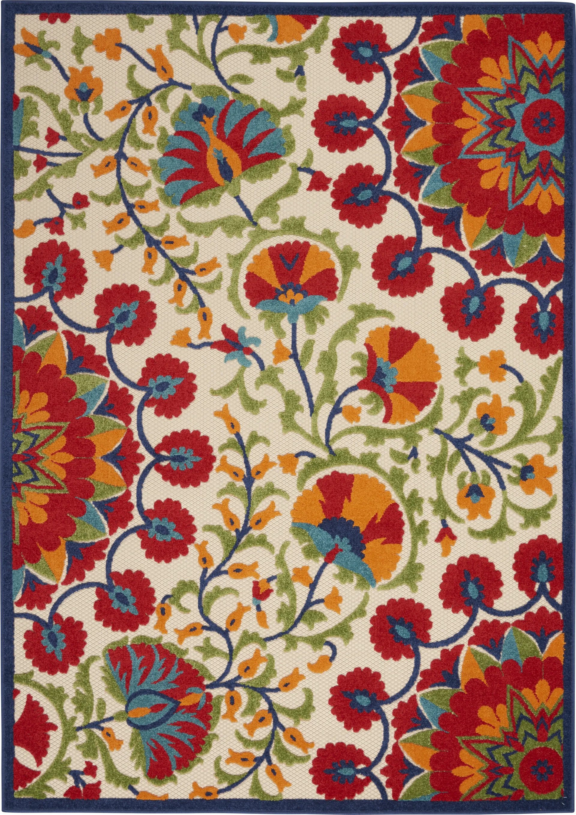 Makisha Red 5' x 8' Indoor/Outdoor Rug - Image 1