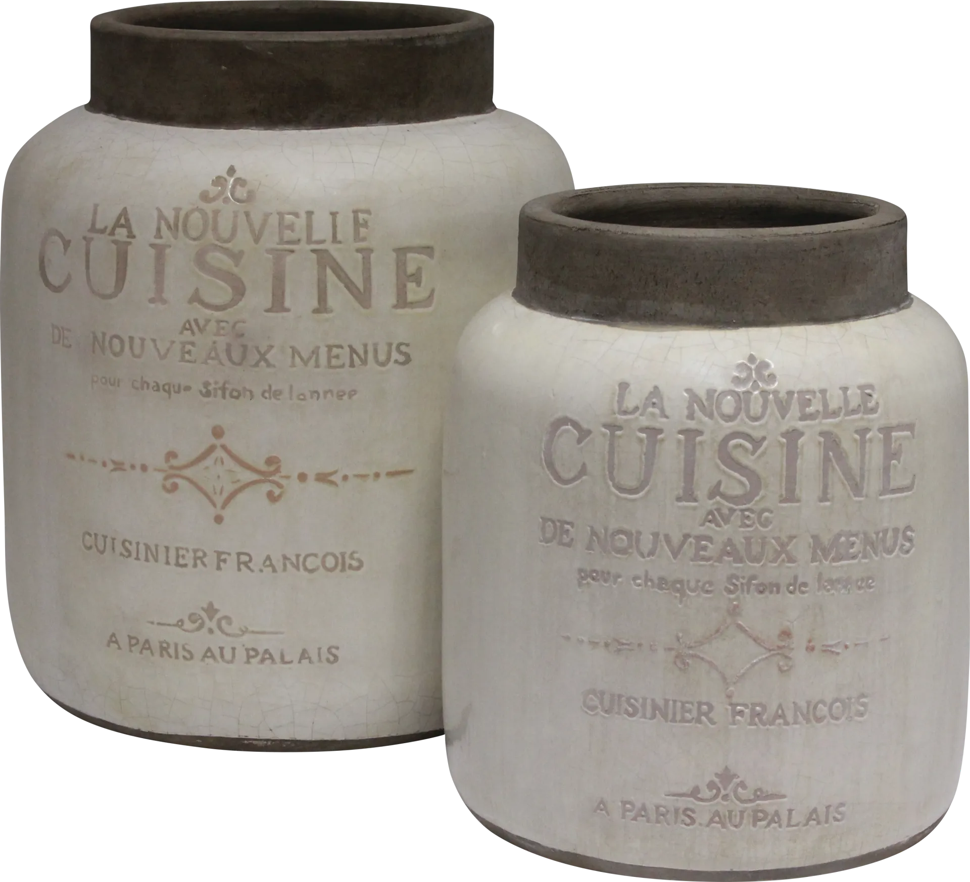 Alphie White Jar, Set of 2 - Image 1