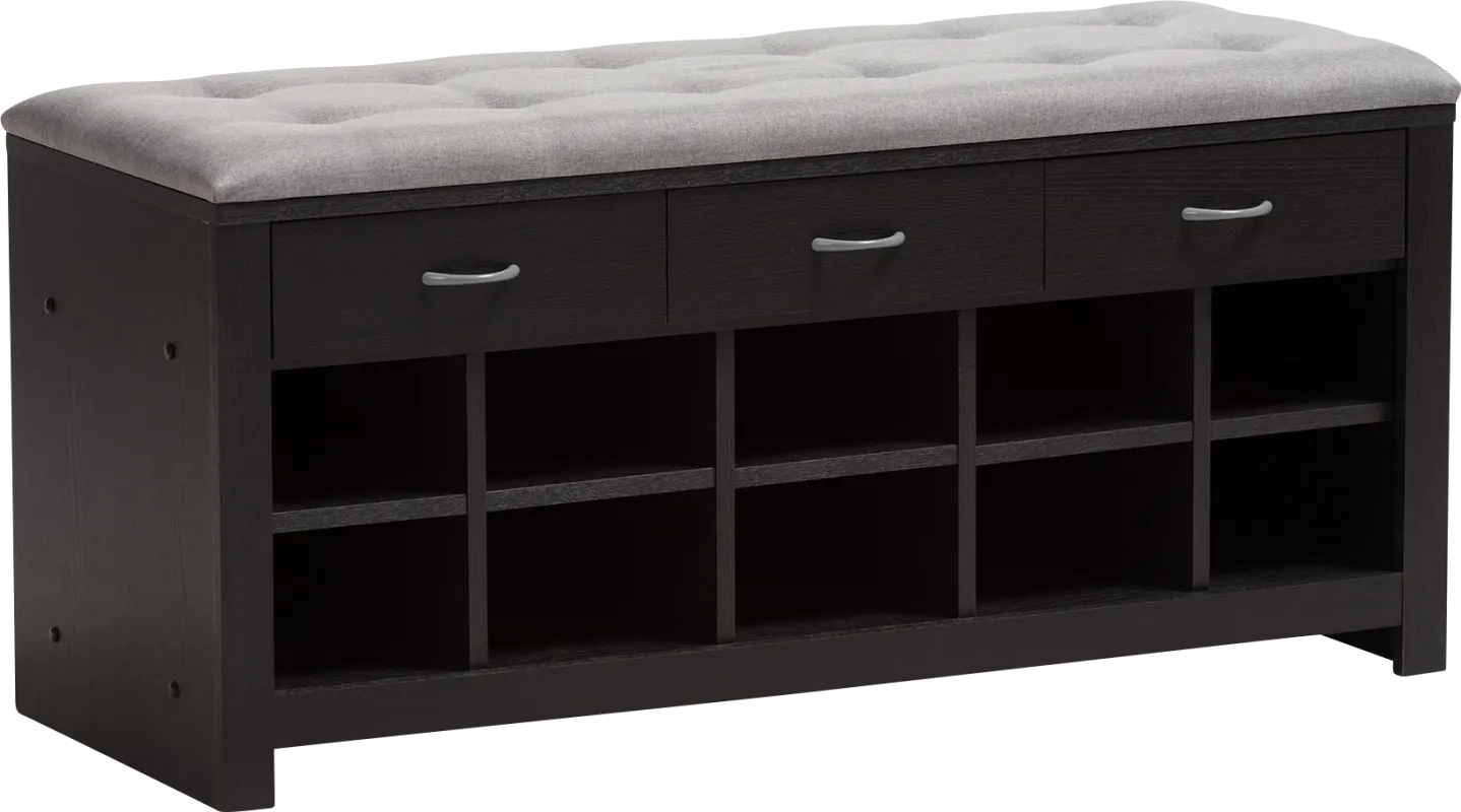 Spinnaker Gray Storage Bench