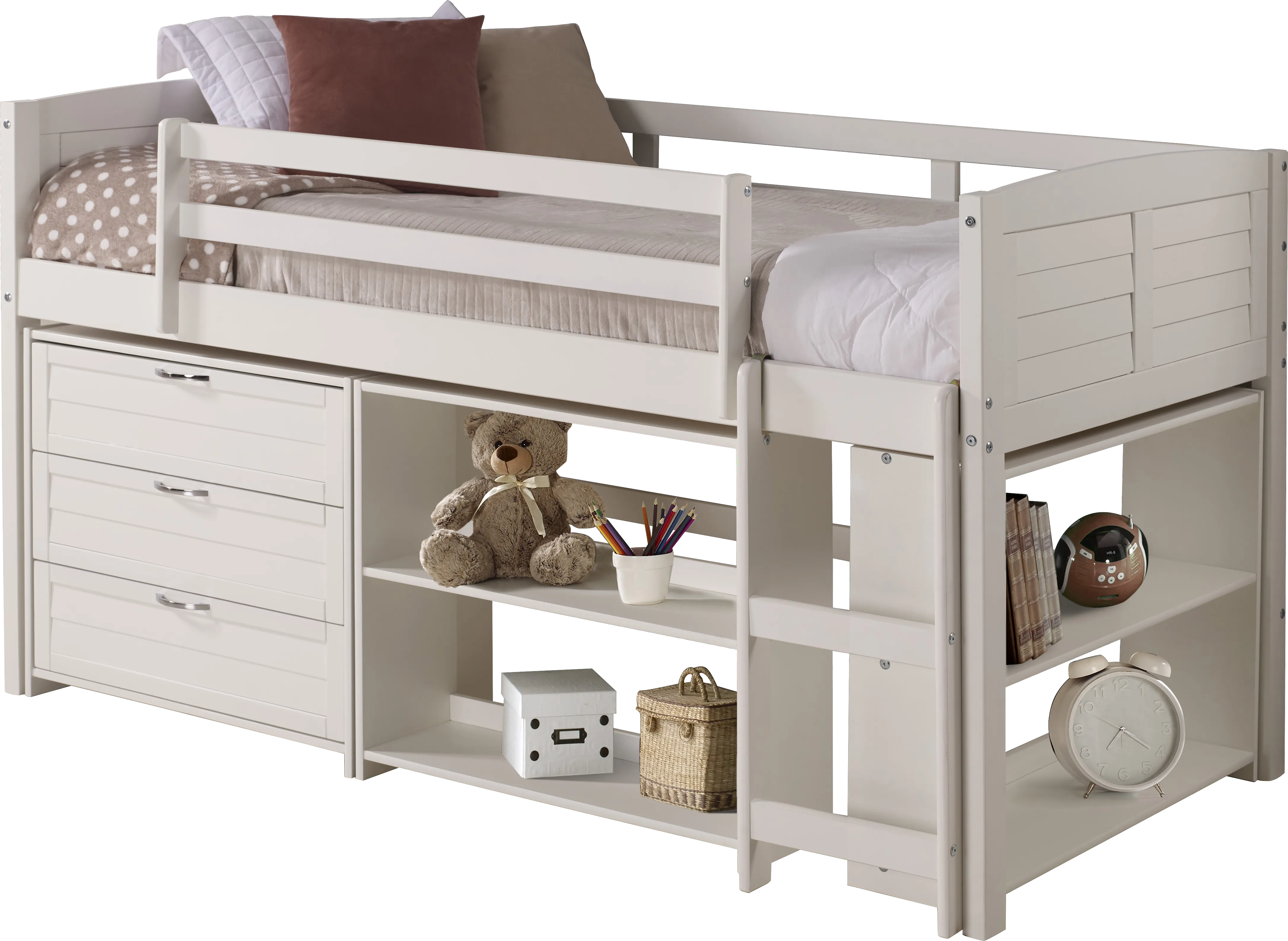 Kids Daintree White Twin Jr. Loft Bed - Thumbnail - Image 1