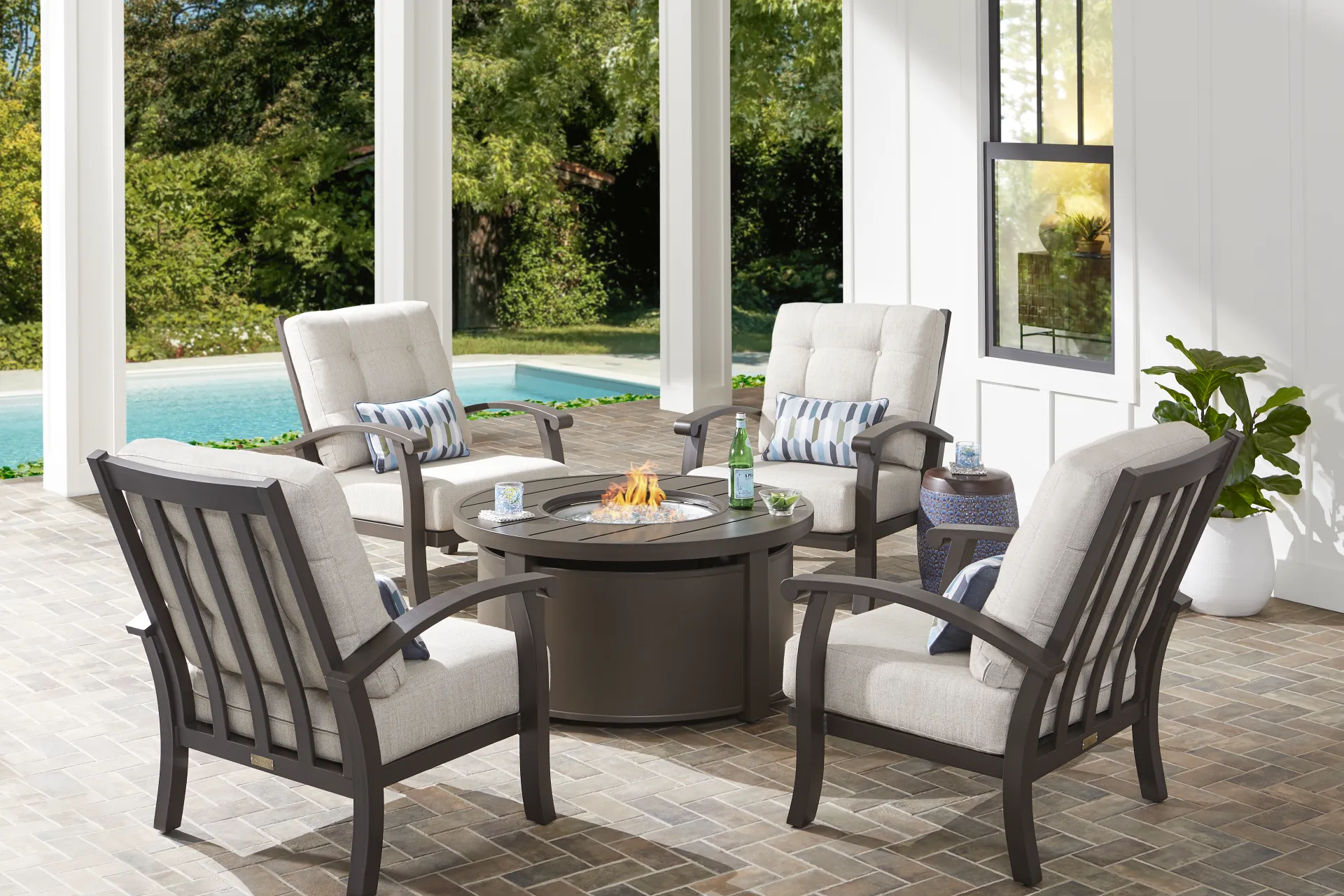 Lake Breeze Aged Bronze 44 in. Round Outdoor Fire Pit - Image 2