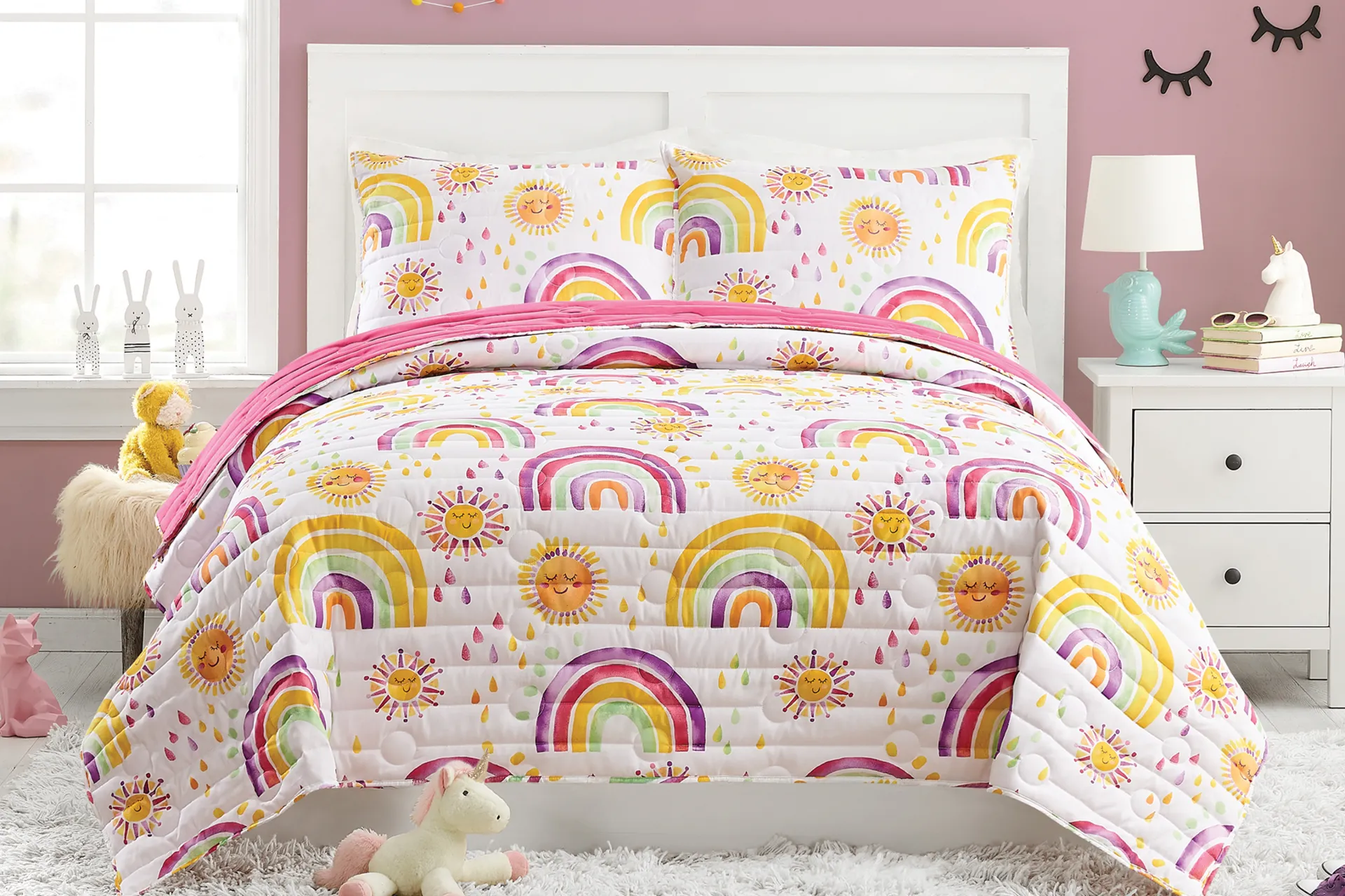 Kids Arcle Pink Twin Quilt Set - Image 2