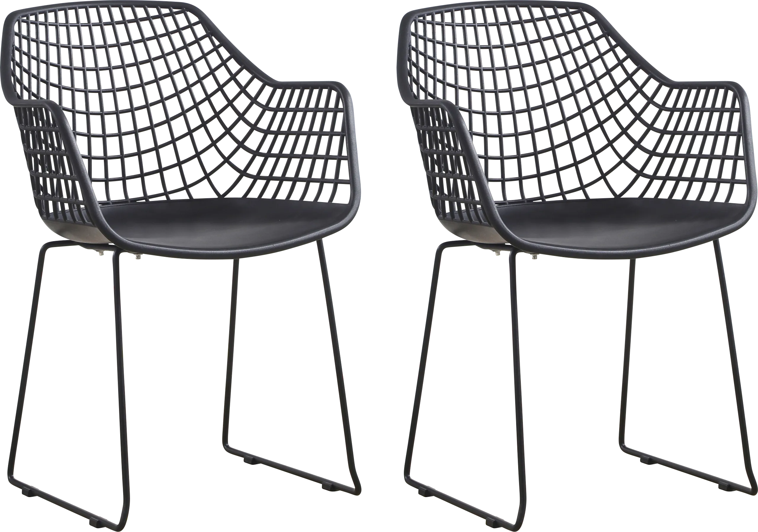 Outdoor Epperson Black Chair, Set of 2 - Thumbnail - Image 1