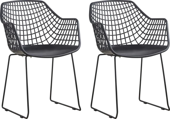 Outdoor Epperson Black Chair, Set of 2