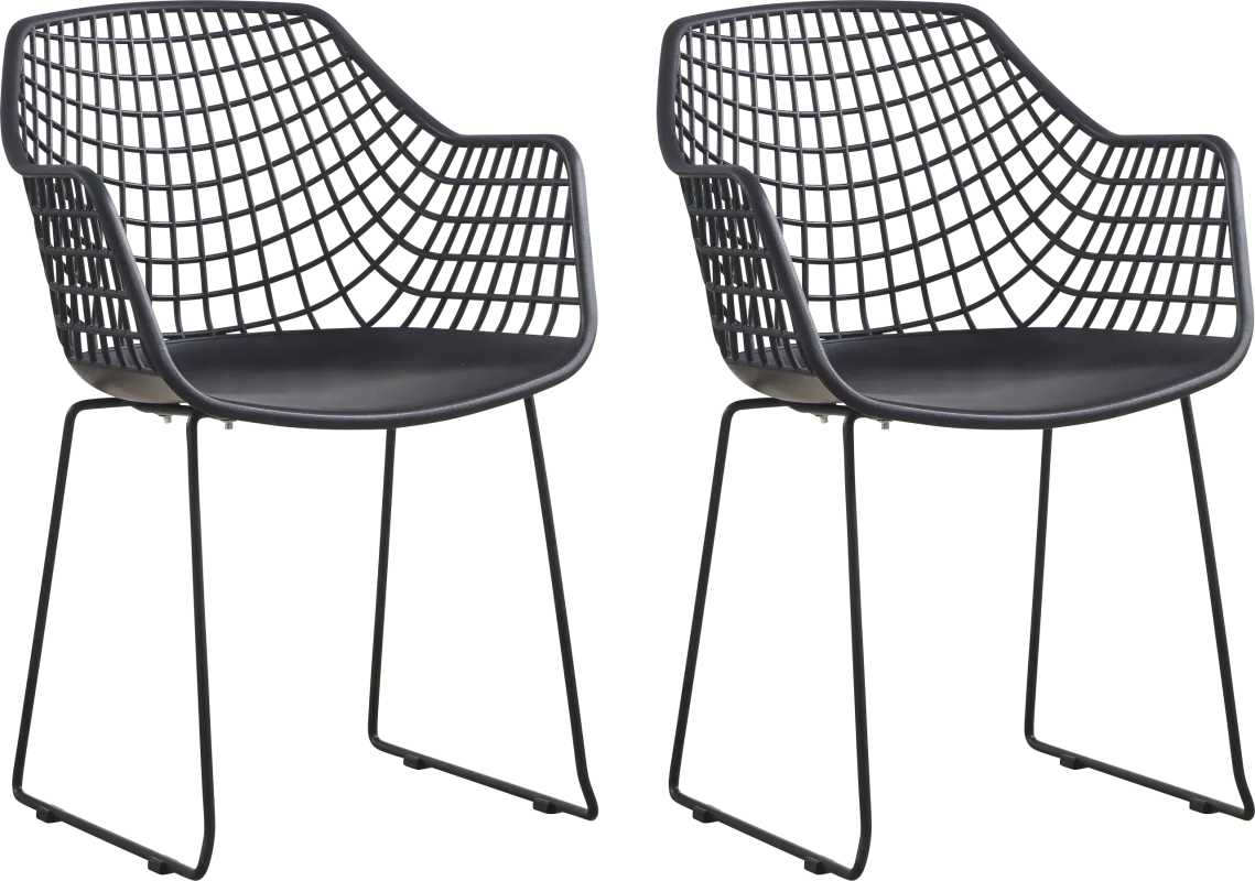 Outdoor Epperson Black Chair, Set of 2