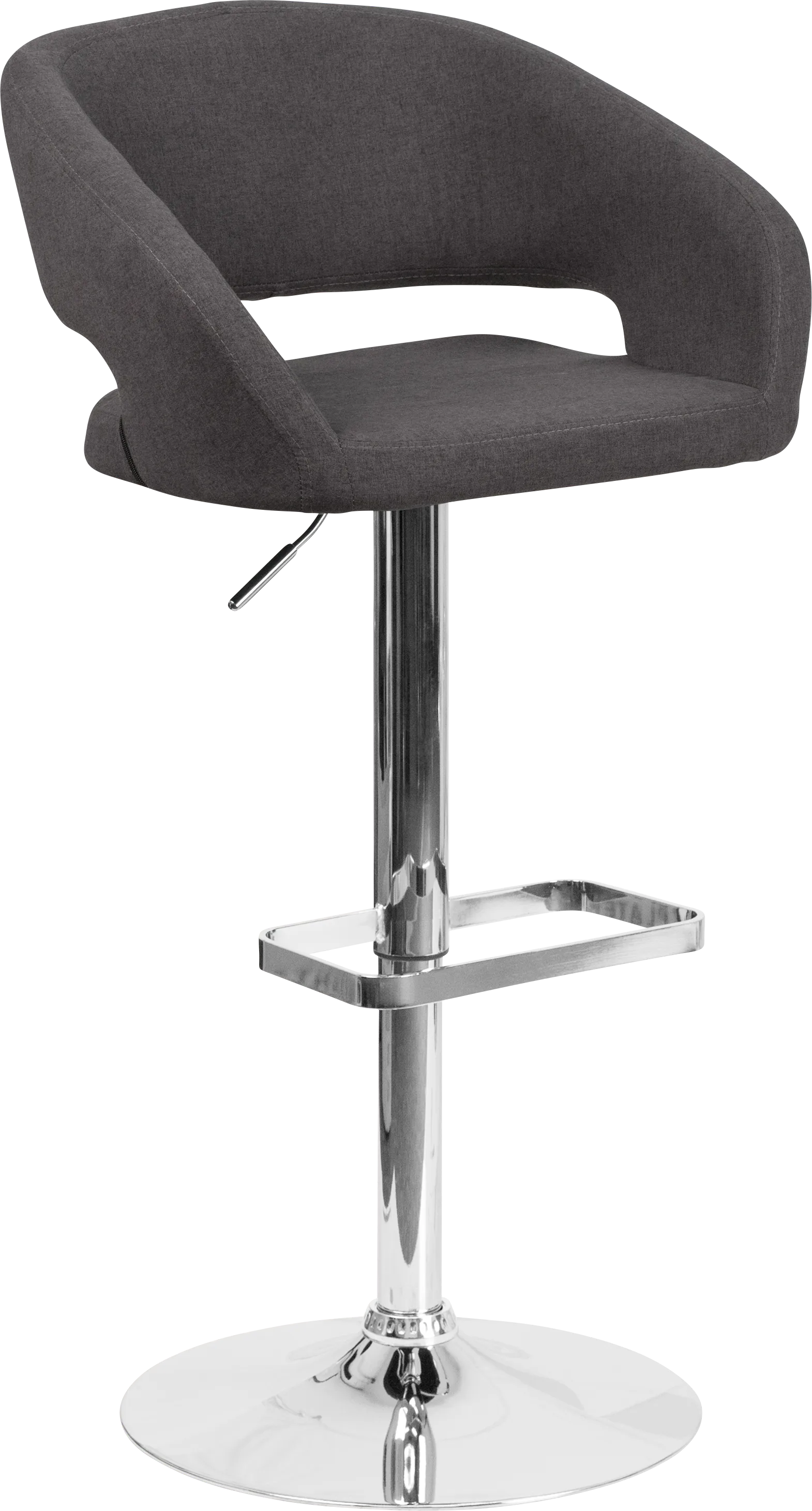 Corley Black Plush Adjustable Swivel Barstool - Image 1