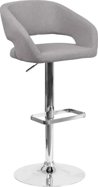 Corley Gray Plush Adjustable Swivel Barstool
