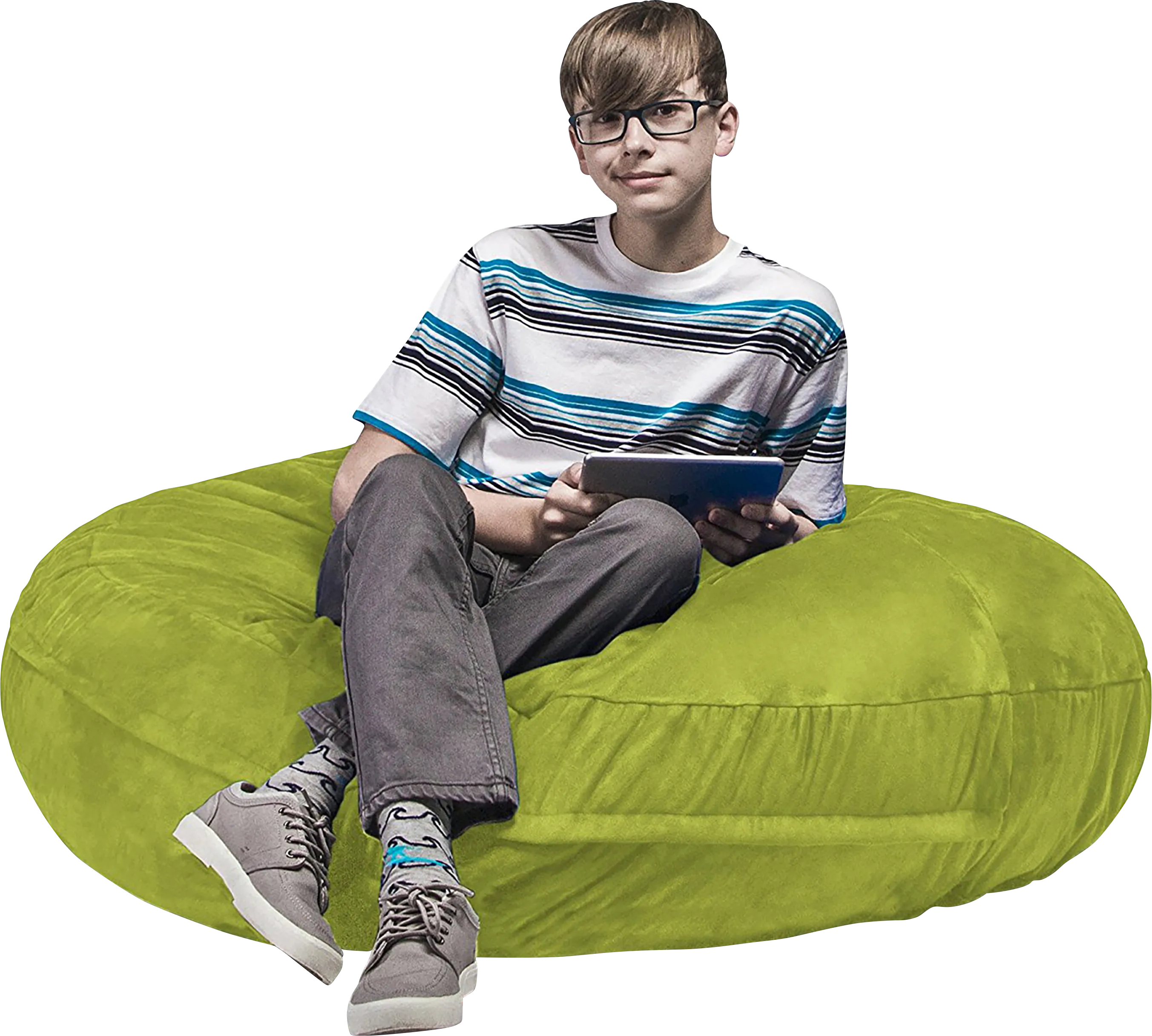 Kids Calix Green Bean Bag Chair - Thumbnail - Image 1