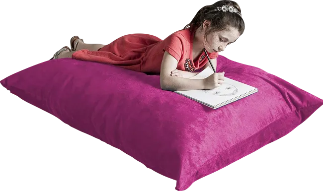 Kids Kiri Fuchsia Small Bean Bag Chair and Floor Pillow