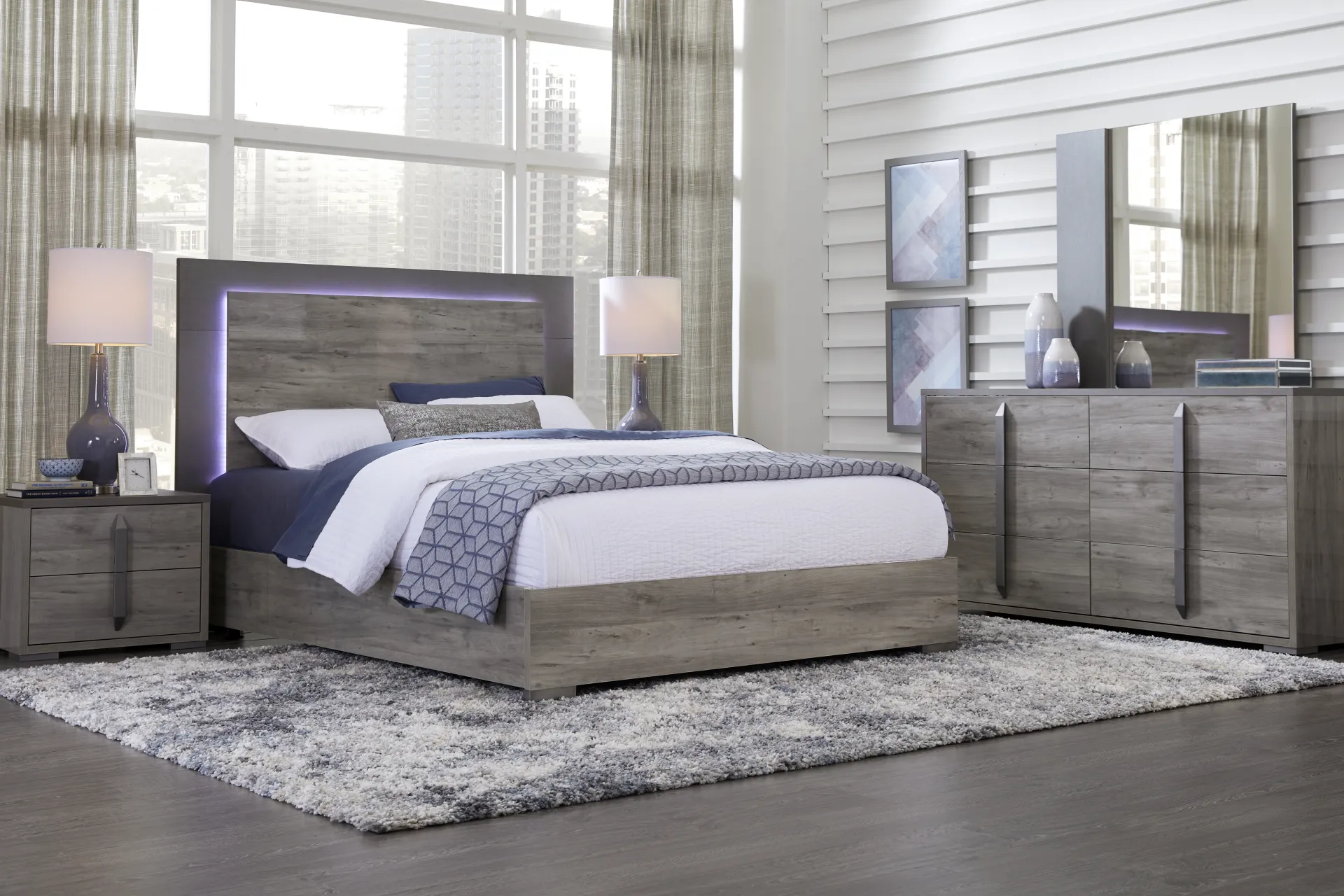 Park Slope Gray 3 Pc King Panel Bed - Image 1