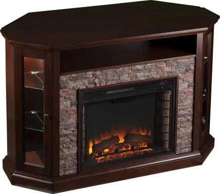 Wakerobin II Espresso 52 in. Console with Electric Fireplace