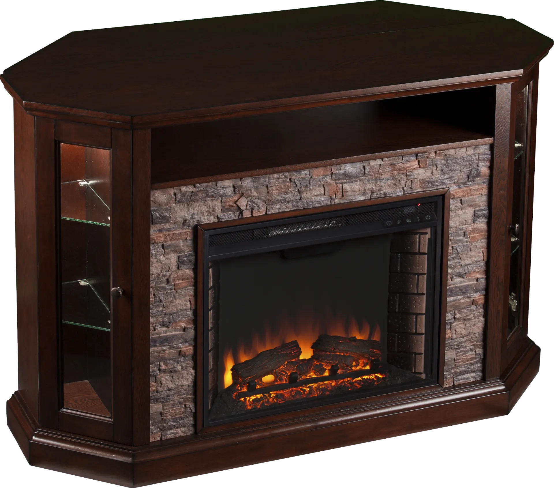 Wakerobin II Espresso 52 in. Console with Electric Fireplace - Image 1