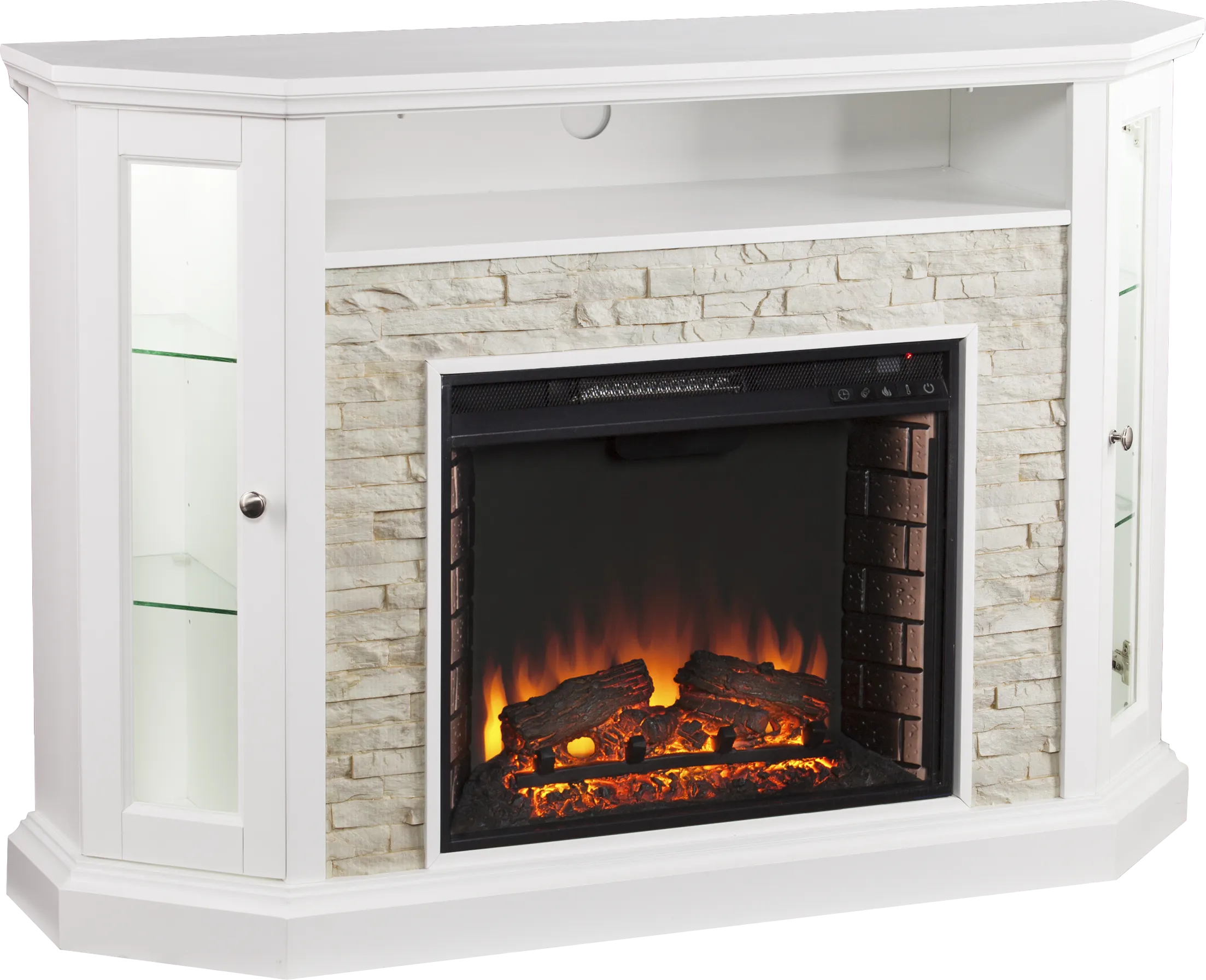 Wakerobin II White 52 in. Console with Electric Fireplace - Thumbnail - Image 1
