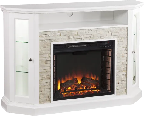 Wakerobin II White 52 in. Console with Electric Fireplace