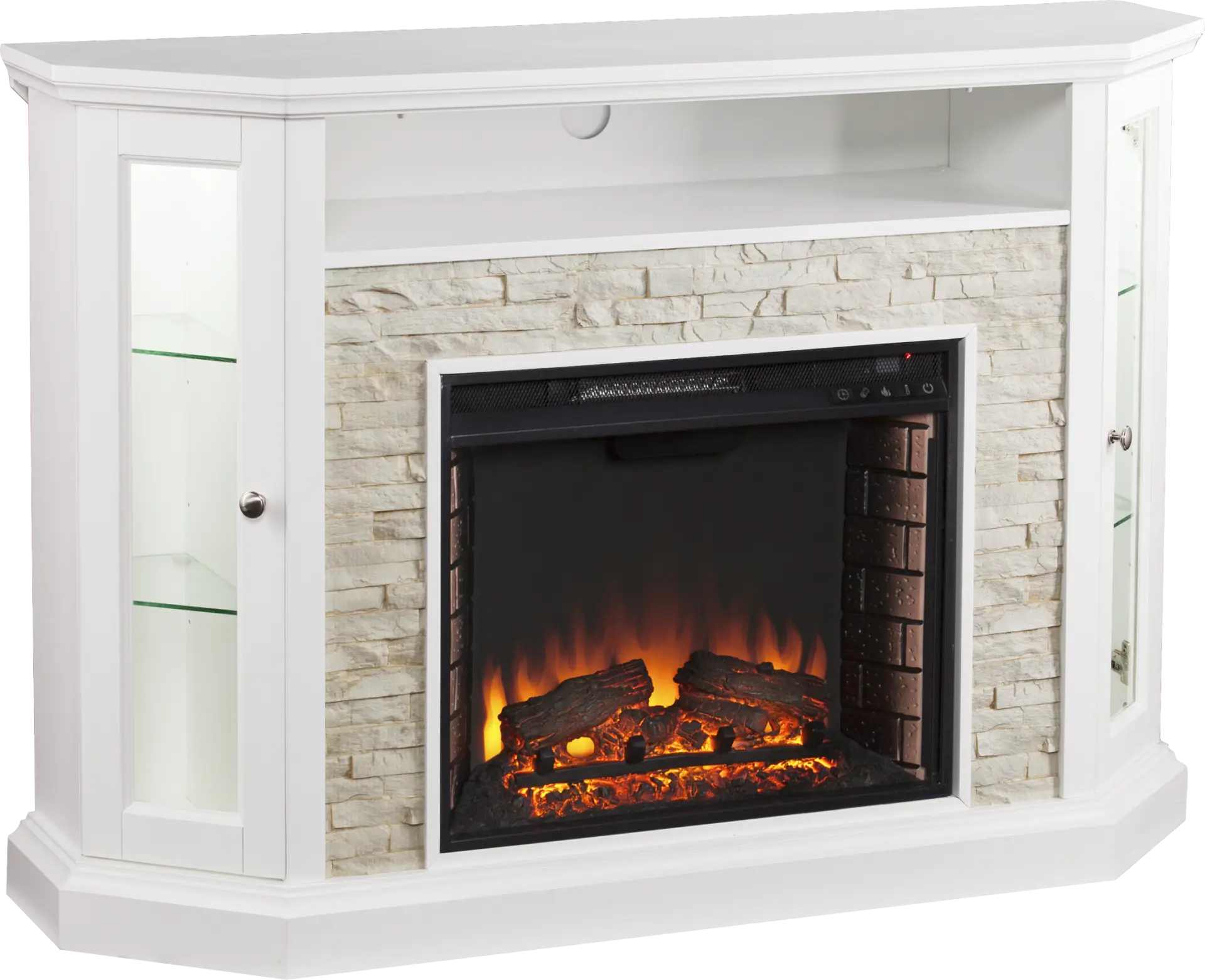 Wakerobin II White 52 in. Console with Electric Fireplace