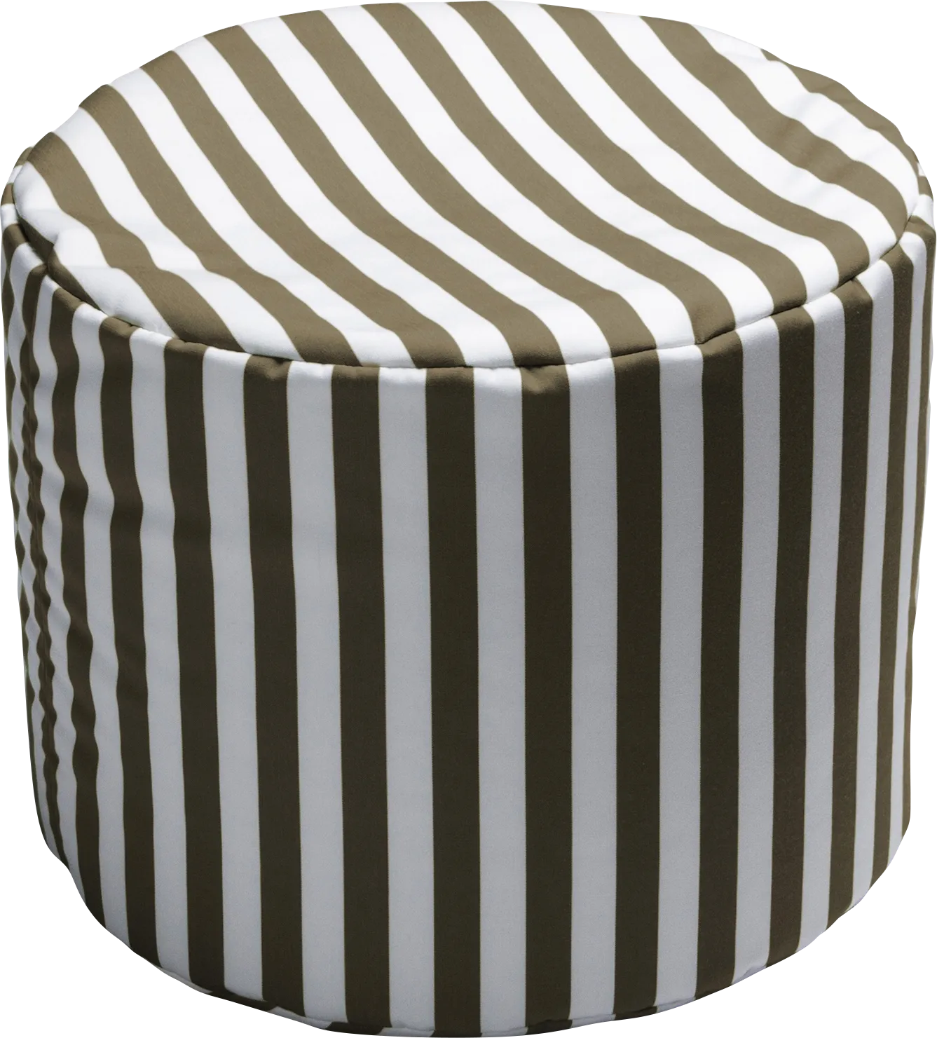 Kids Poppilly Taupe/White Indoor/Outdoor Ottoman - Image 1