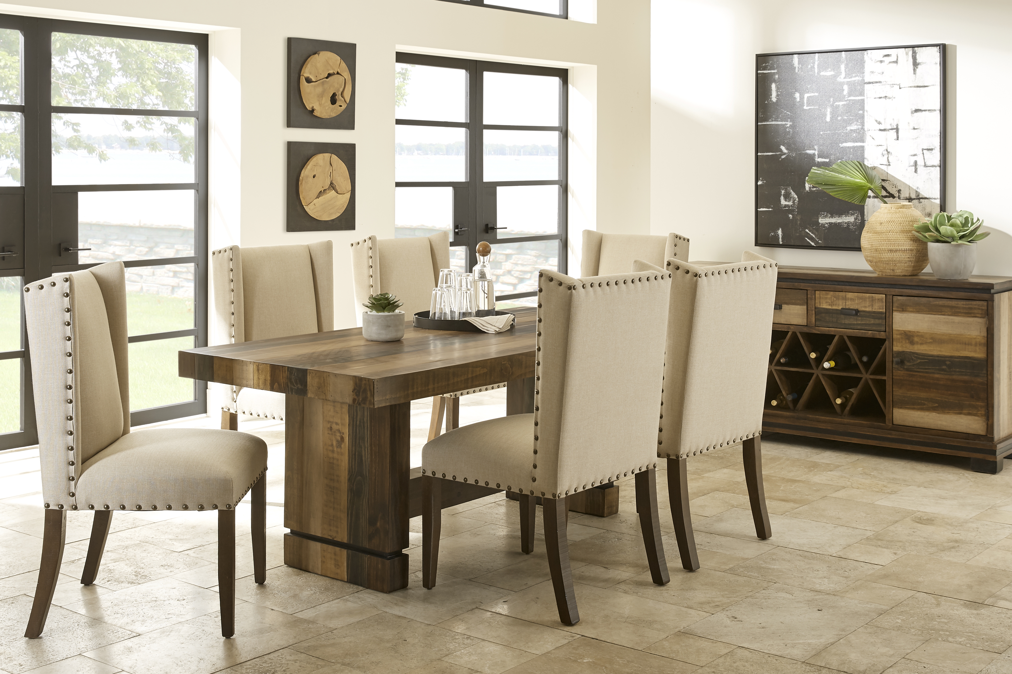 Cindy Crawford Home Westover Hills Brown 7 Pc Rectangle Dining Room - Thumbnail - Image 1