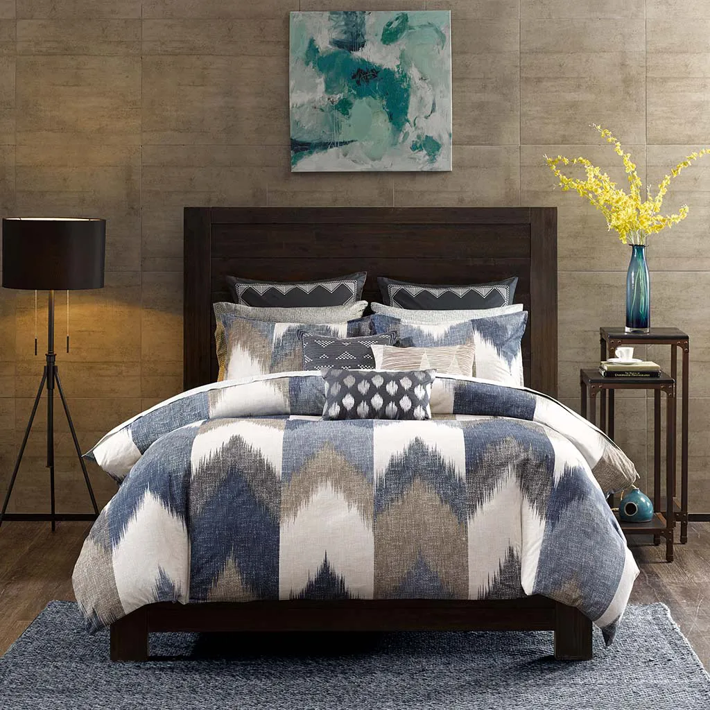 Santro Navy 3 Pc King/California King Comforter Set - Image 1