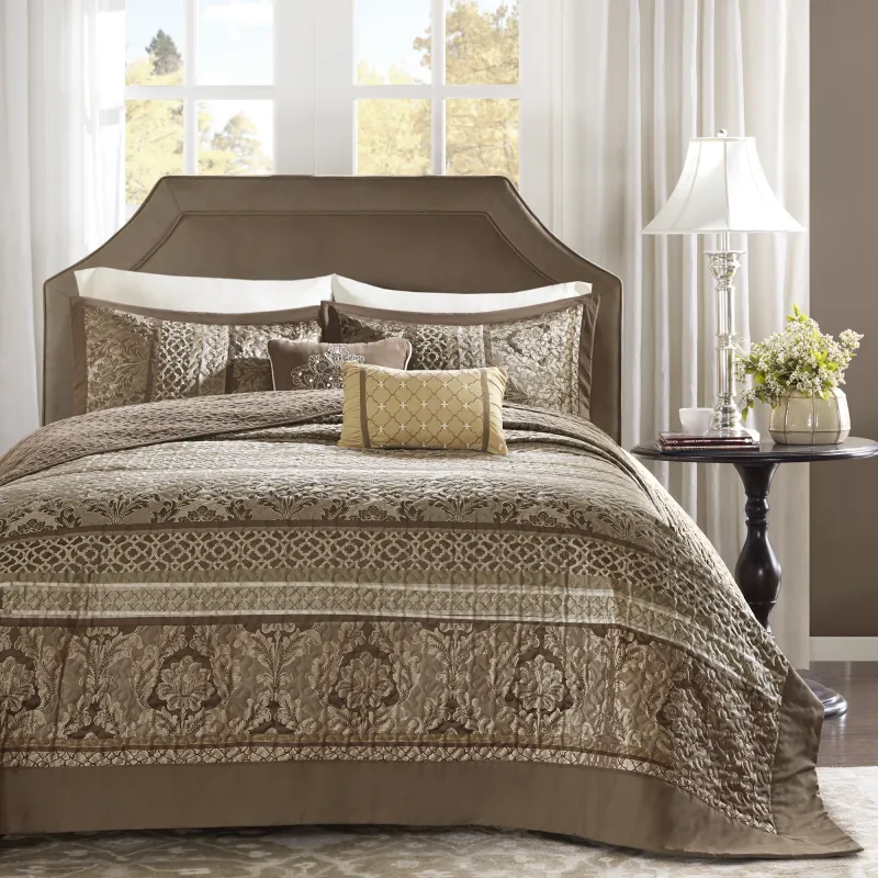 Alondria Brown 5 Pc King Bedspread Set