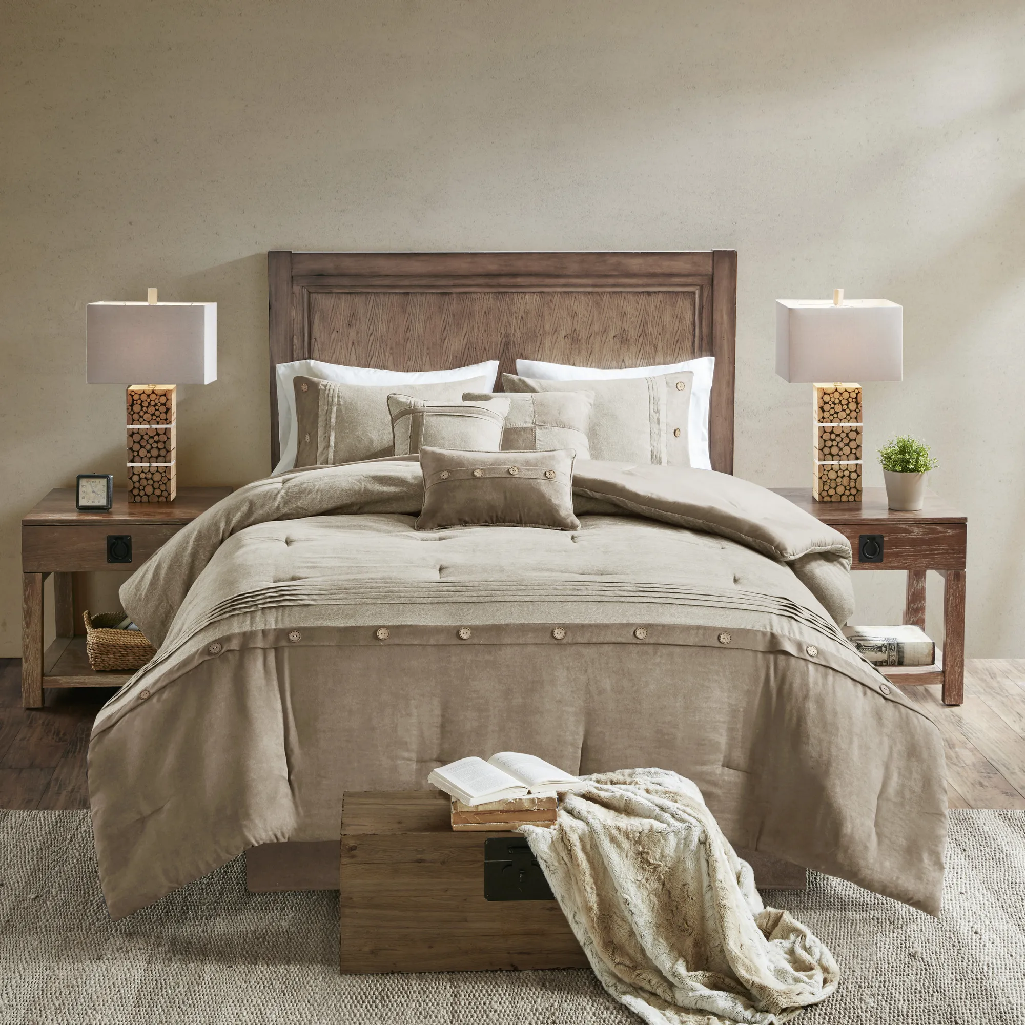 Maiar Tan 7 Pc Queen Comforter Set - Thumbnail - Image 2