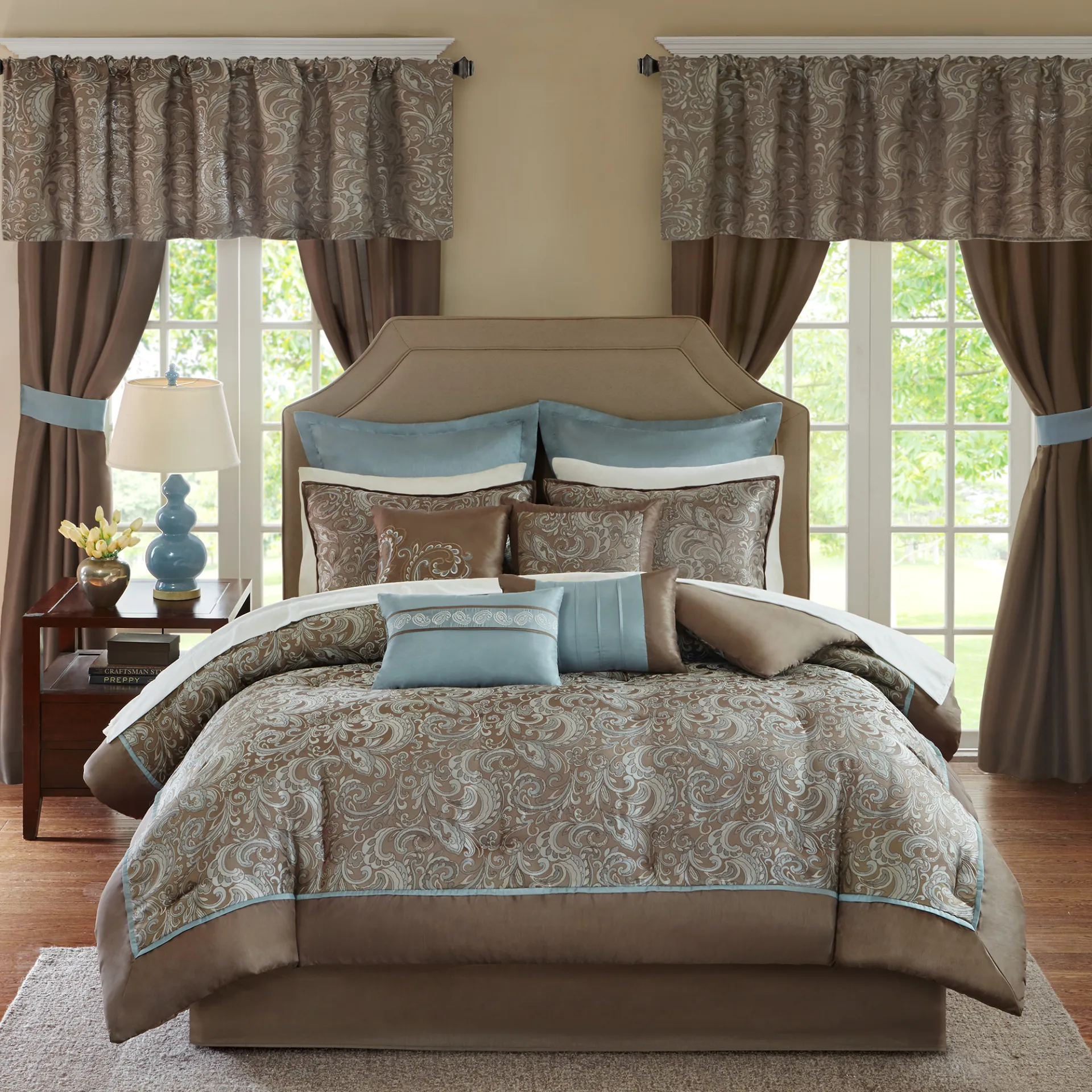 Maitha Blue 24 Pc California King Room in a Bag - Image 1
