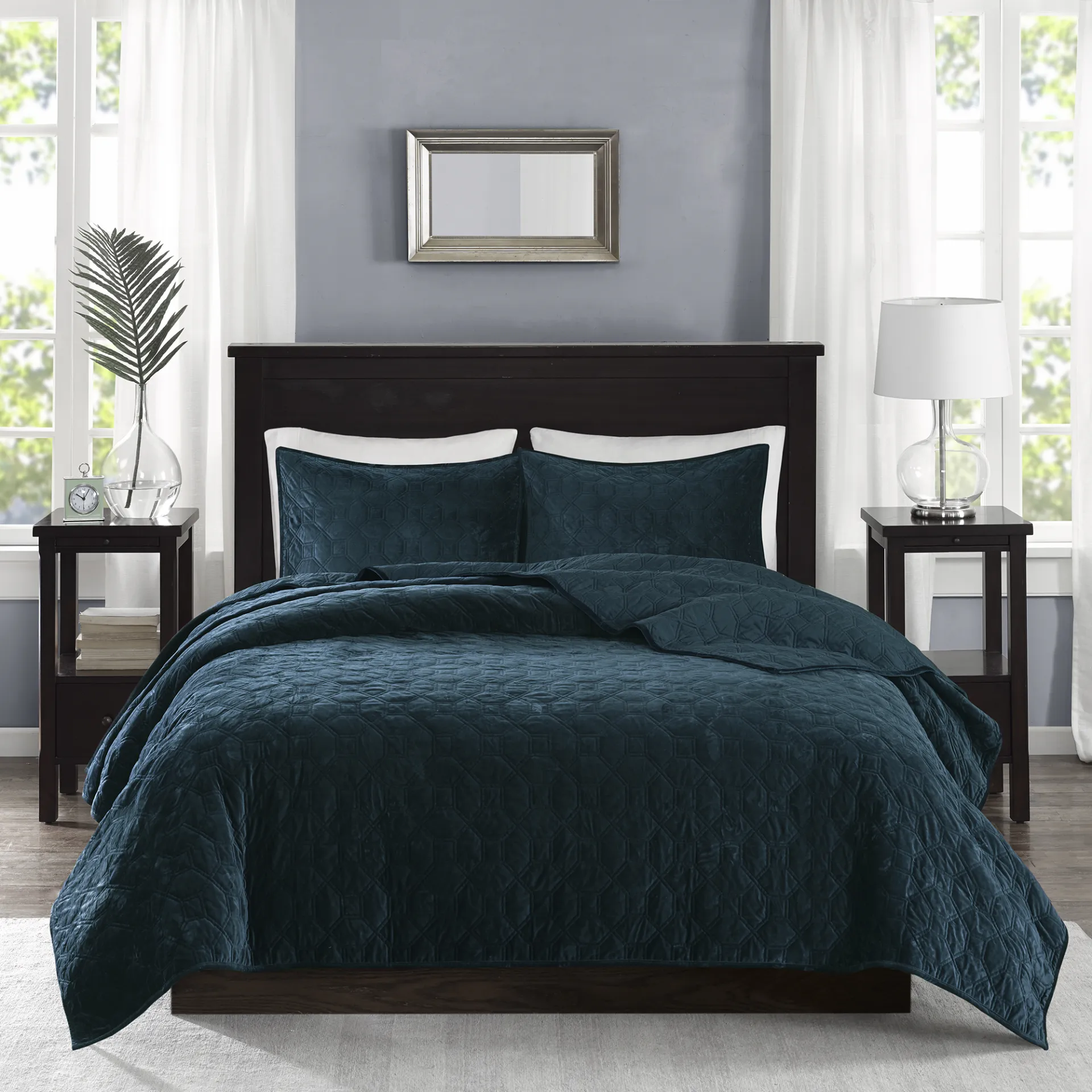 Larah Teal 3 Pc Queen Coverlet Set - Image 1