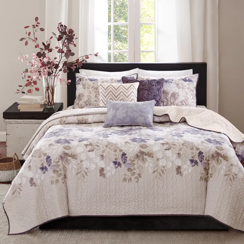 Janelis Taupe 6 Pc King Coverlet Set