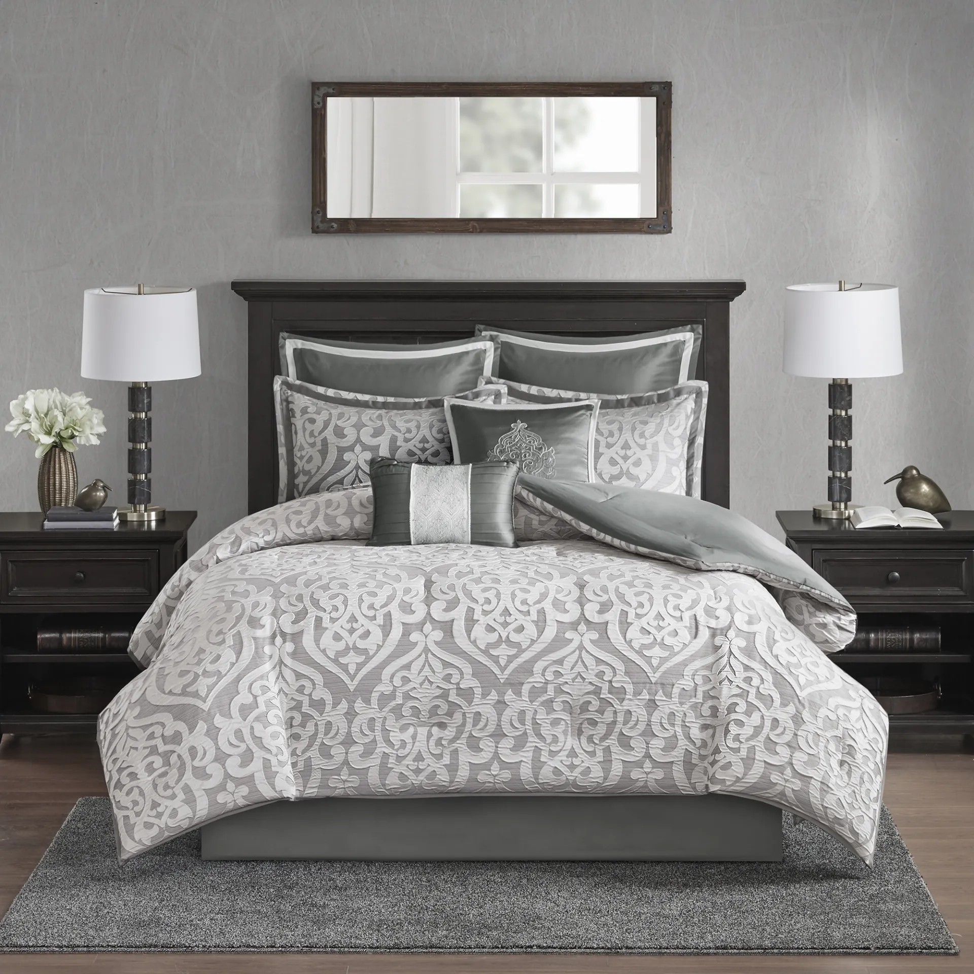 Magali Silver 8 Pc California King Comforter Set - Image 1