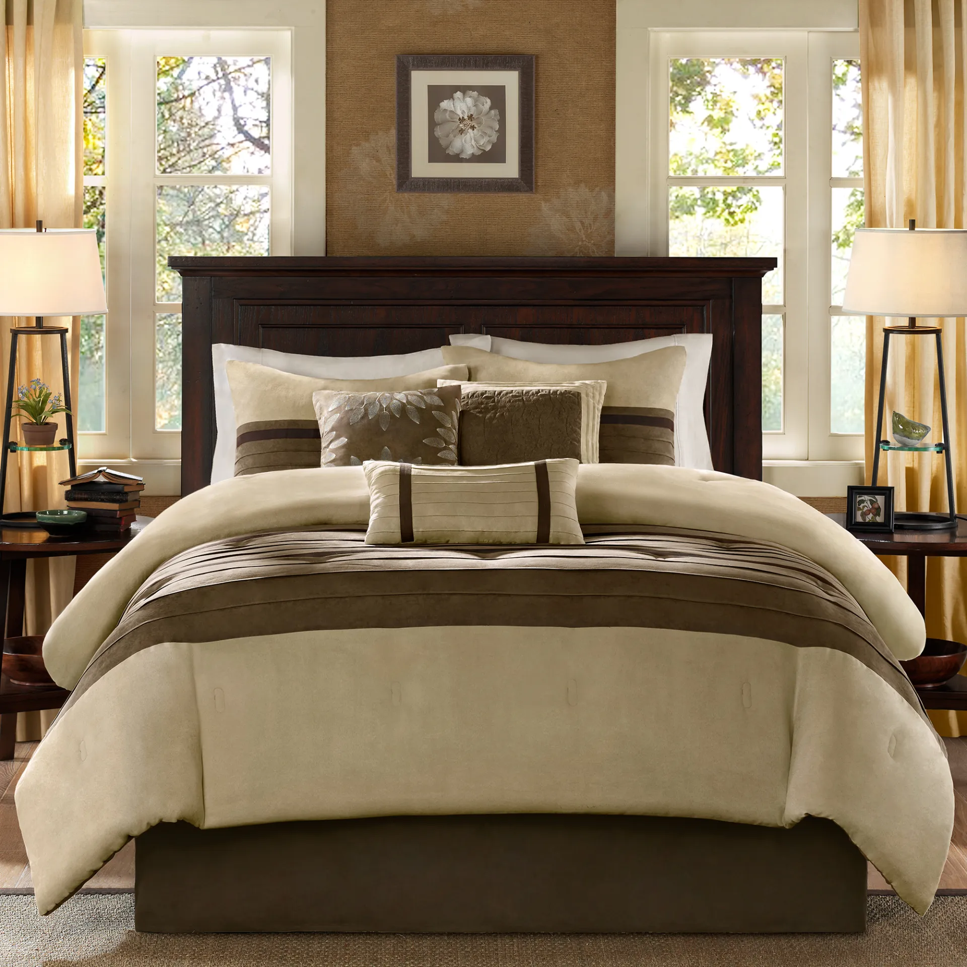 Metina Natural 7 Pc Queen Comforter Set - Image 1