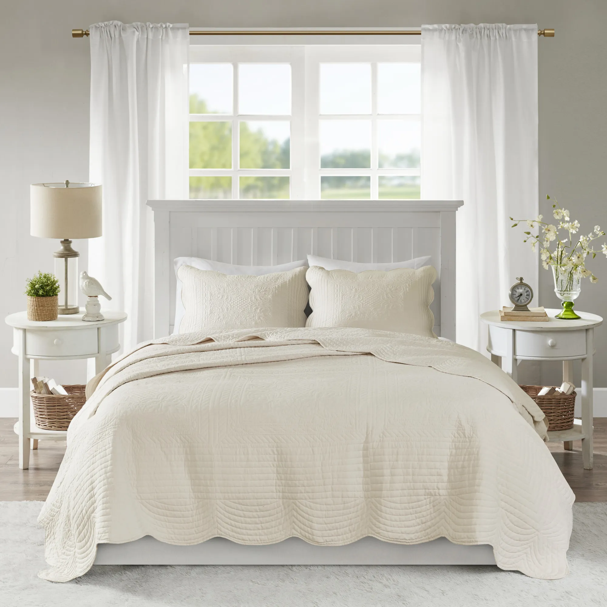 Midean Cream 3 Pc King Coverlet Set - Thumbnail - Image 2