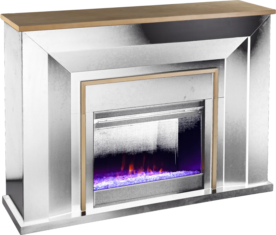 Elmington I Black 52 in. Console, With Color Changing Electric Fireplace