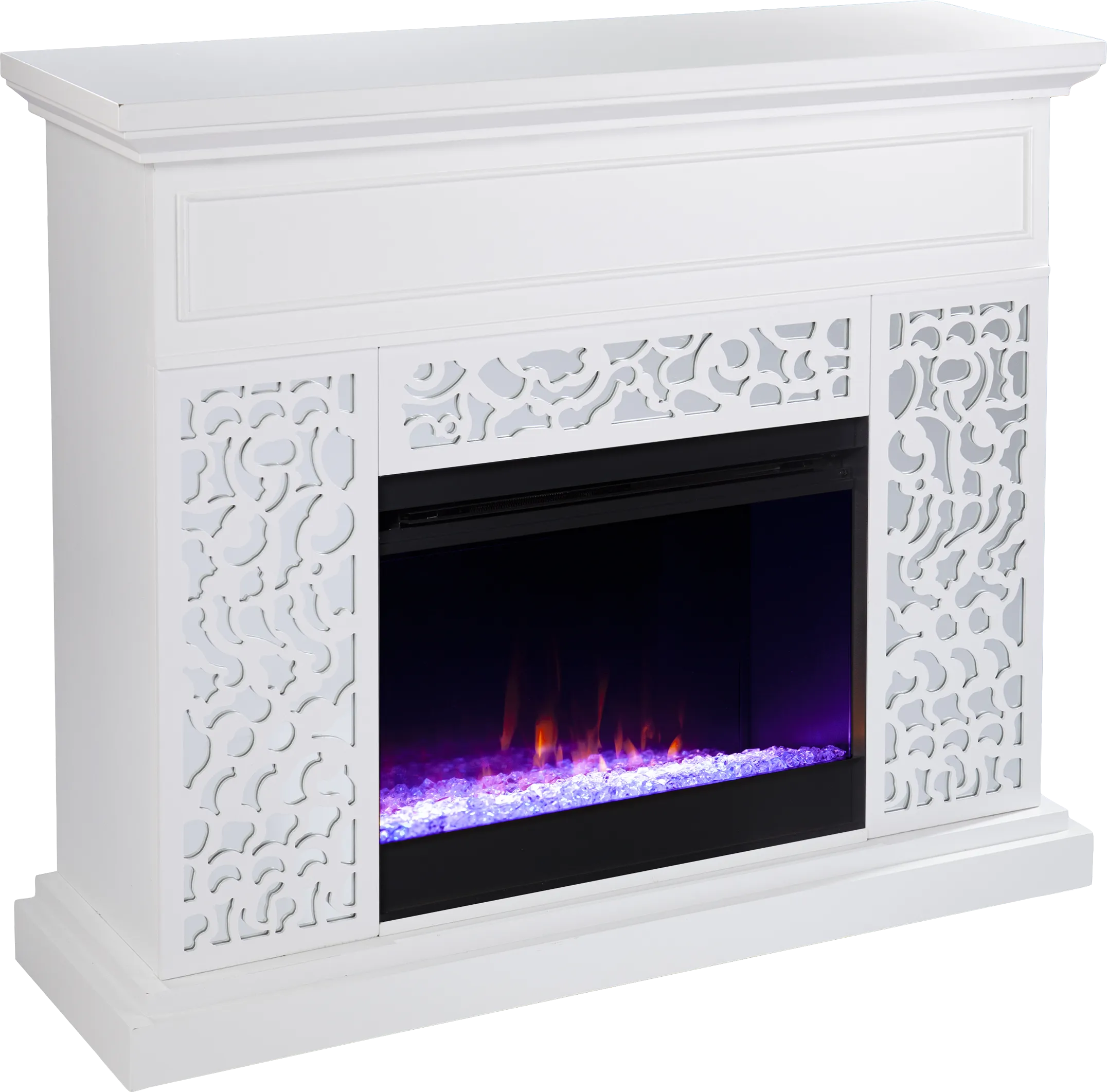 Ennismore I White 46 in. Console, With Color Changing Electric Fireplace - Thumbnail - Image 1