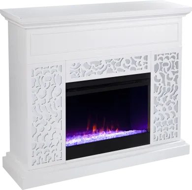 Ennismore I White 46 in. Console, With Color Changing Electric Fireplace