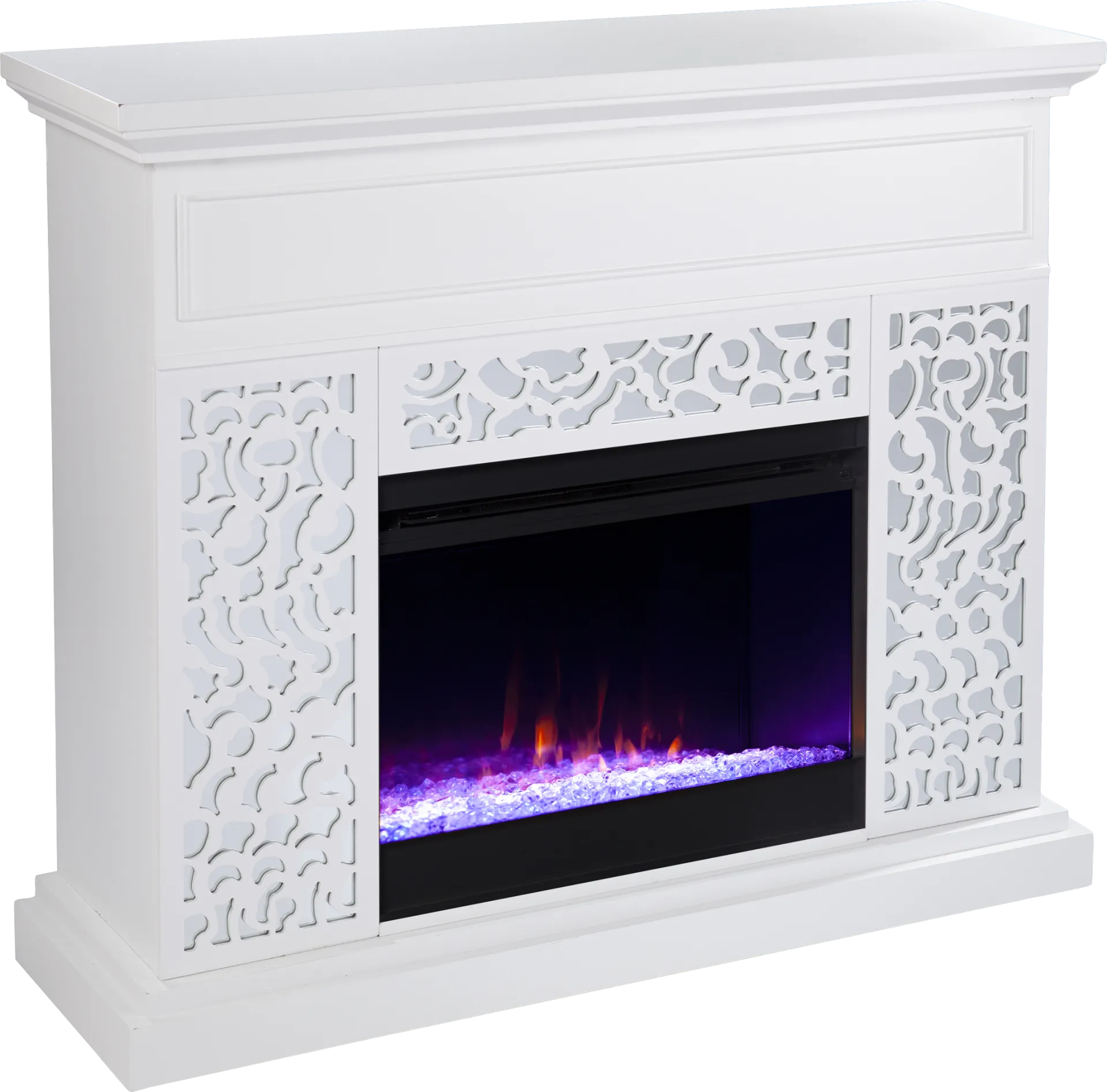 Ennismore I White 46 in. Console, With Color Changing Electric Fireplace - Image 1