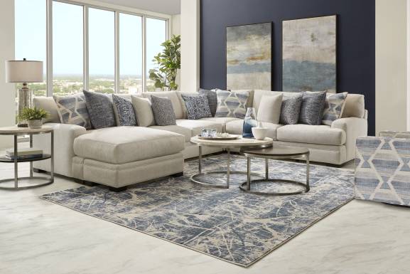 Bedford Park Ivory 3 Pc Sectional with Chaise
