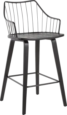 Tollefs Black Counter Height Stool