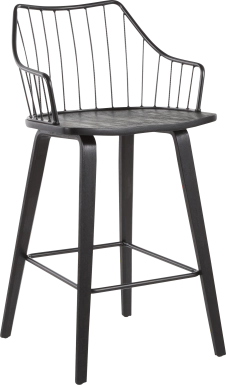 Tollefs Black Counter Height Stool