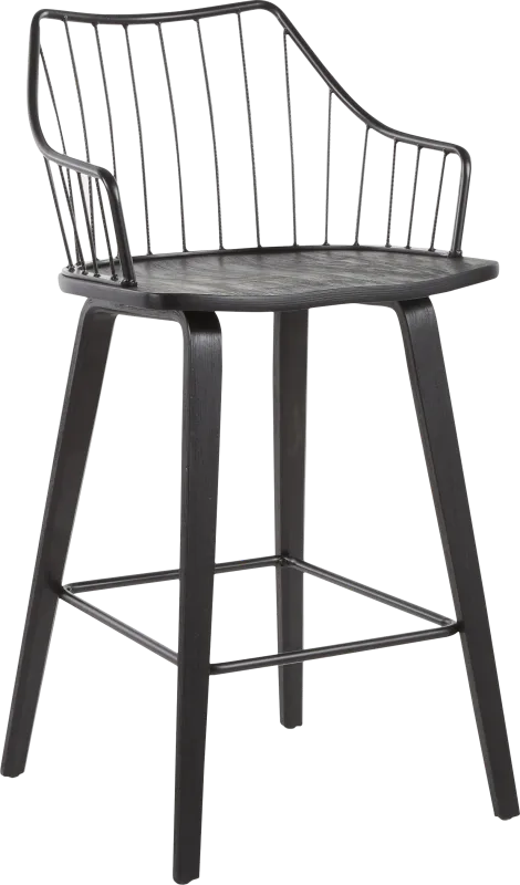 Tollefs Black Counter Height Stool