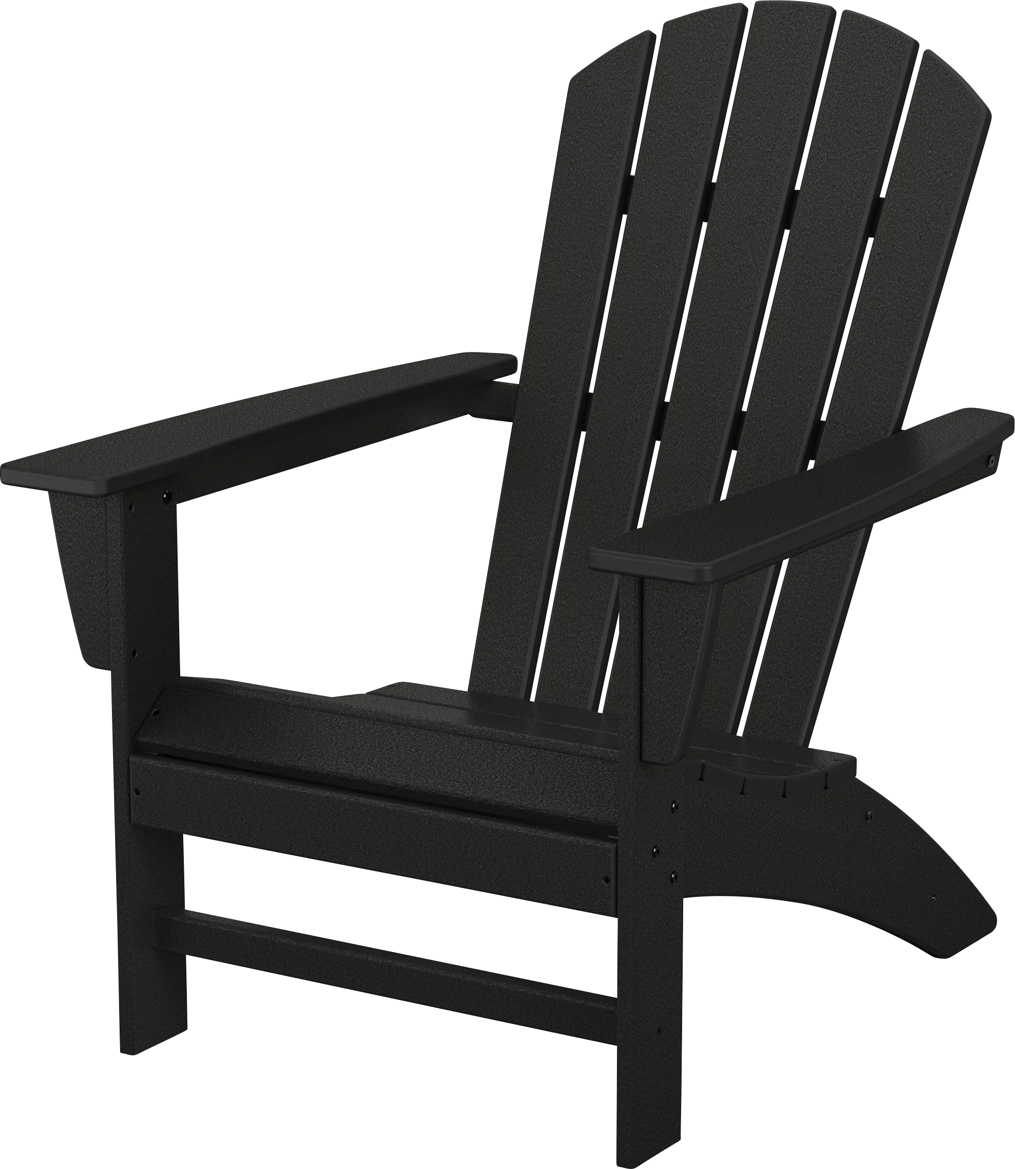 POLYWOOD Nautical Black Outdoor Adirondack Chair