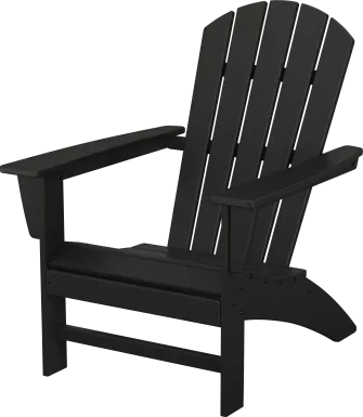 POLYWOOD Nautical Black Outdoor Adirondack Chair