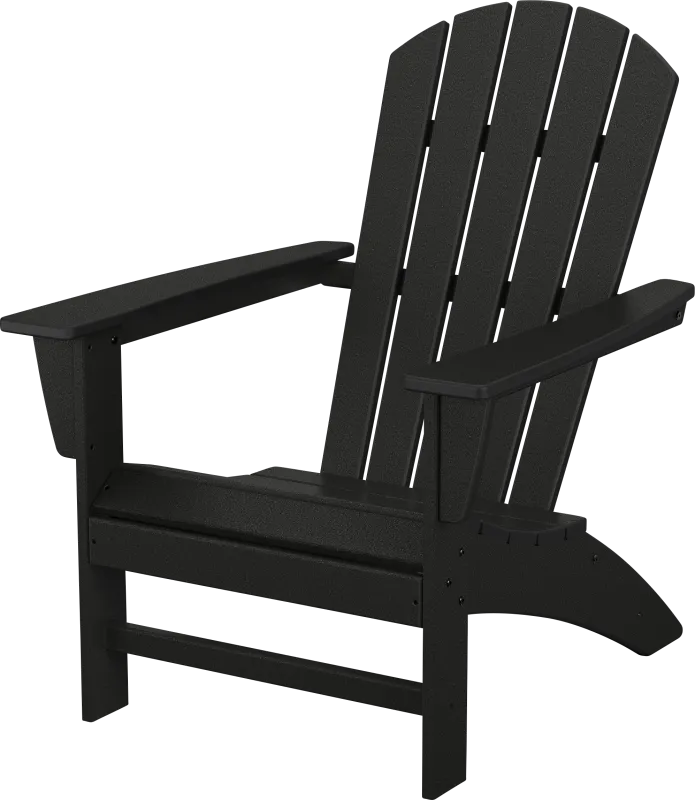 POLYWOOD Nautical Black Outdoor Adirondack Chair