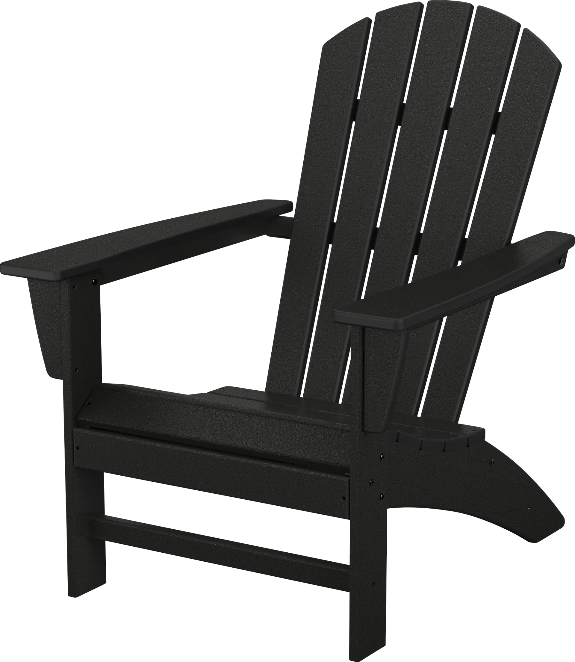 POLYWOOD Nautical Black Outdoor Adirondack Chair