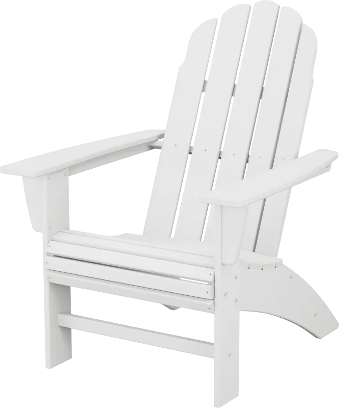 POLYWOOD Vineyard White Outdoor Curveback Adirondack Chair