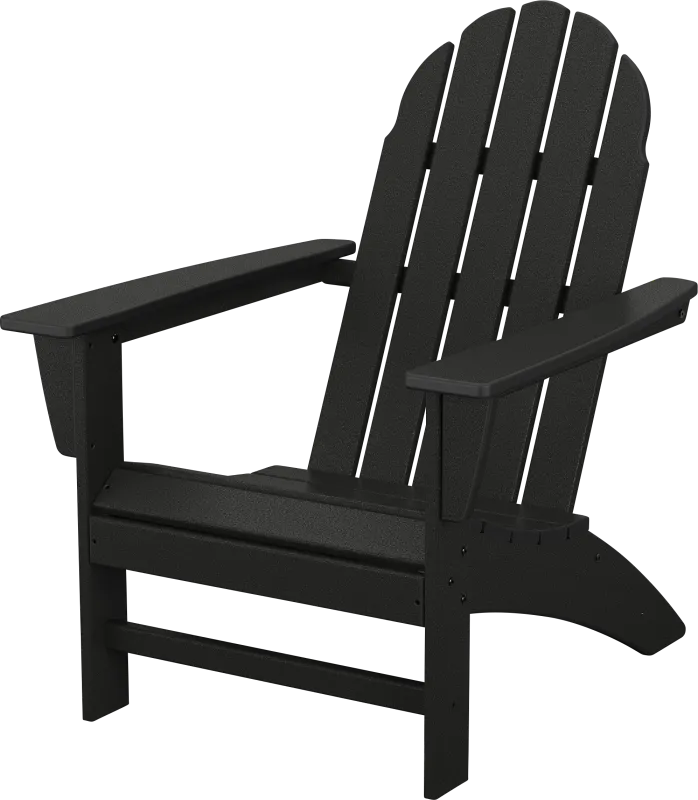 POLYWOOD Vineyard Black Outdoor Adirondack Chair
