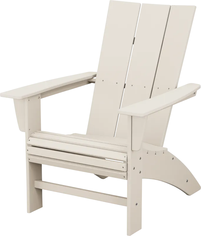POLYWOOD Modern Sand Outdoor Curveback Adirondack Chair