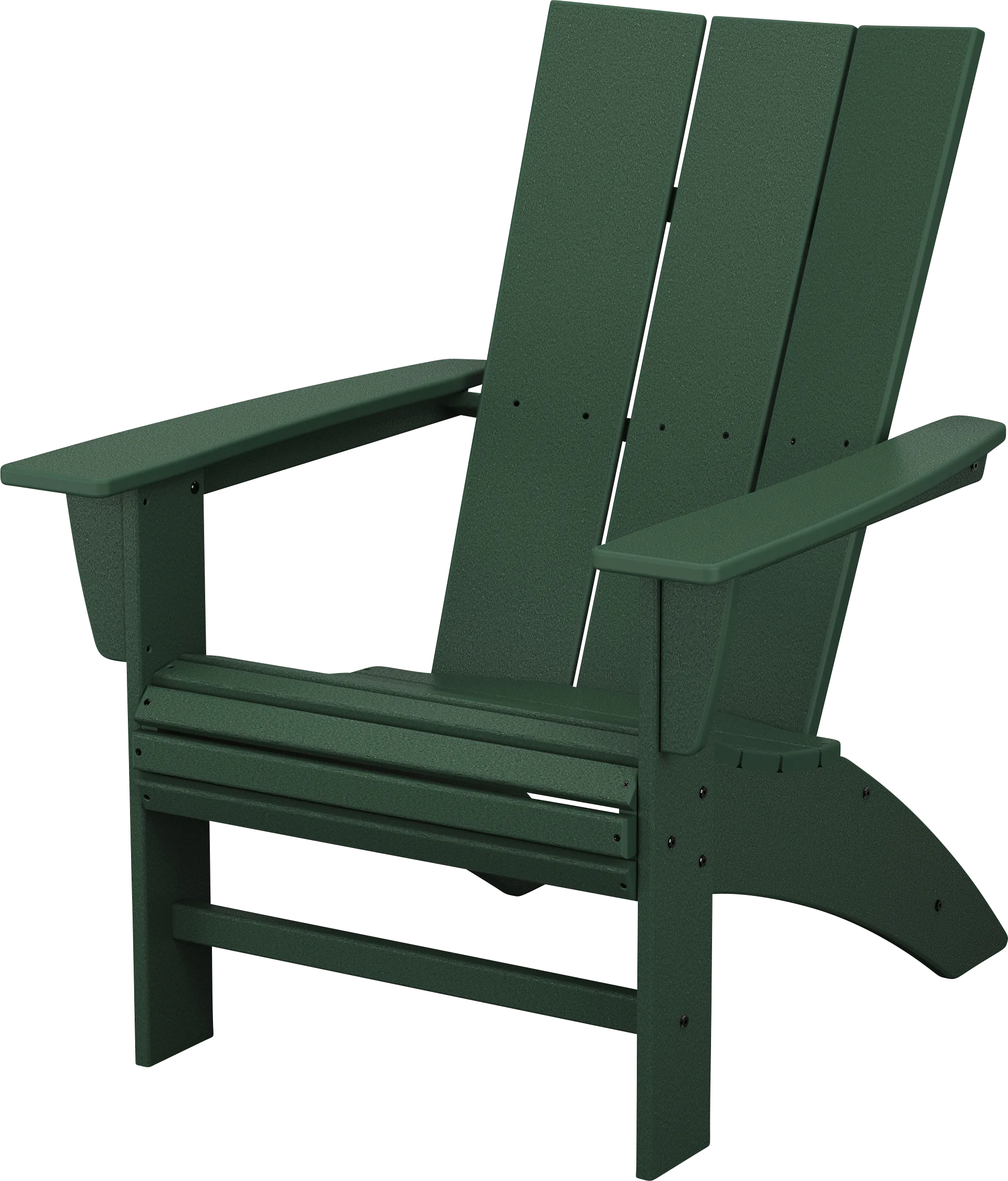 POLYWOOD Modern Green Outdoor Curveback Adirondack Chair - Thumbnail - Image 1