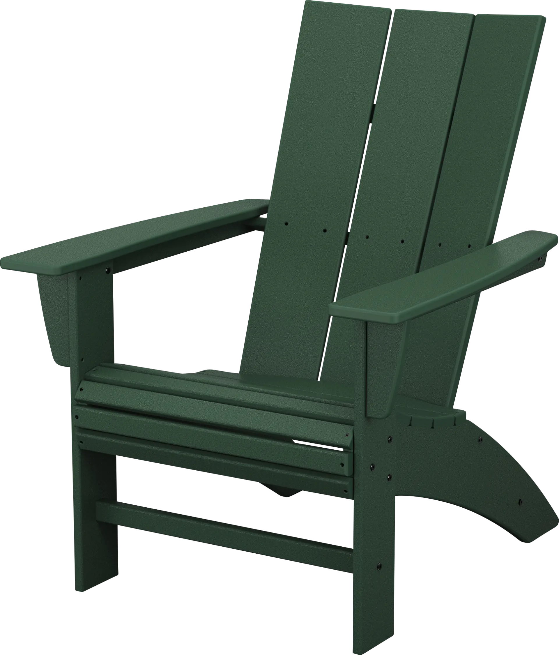 POLYWOOD Modern Green Outdoor Curveback Adirondack Chair