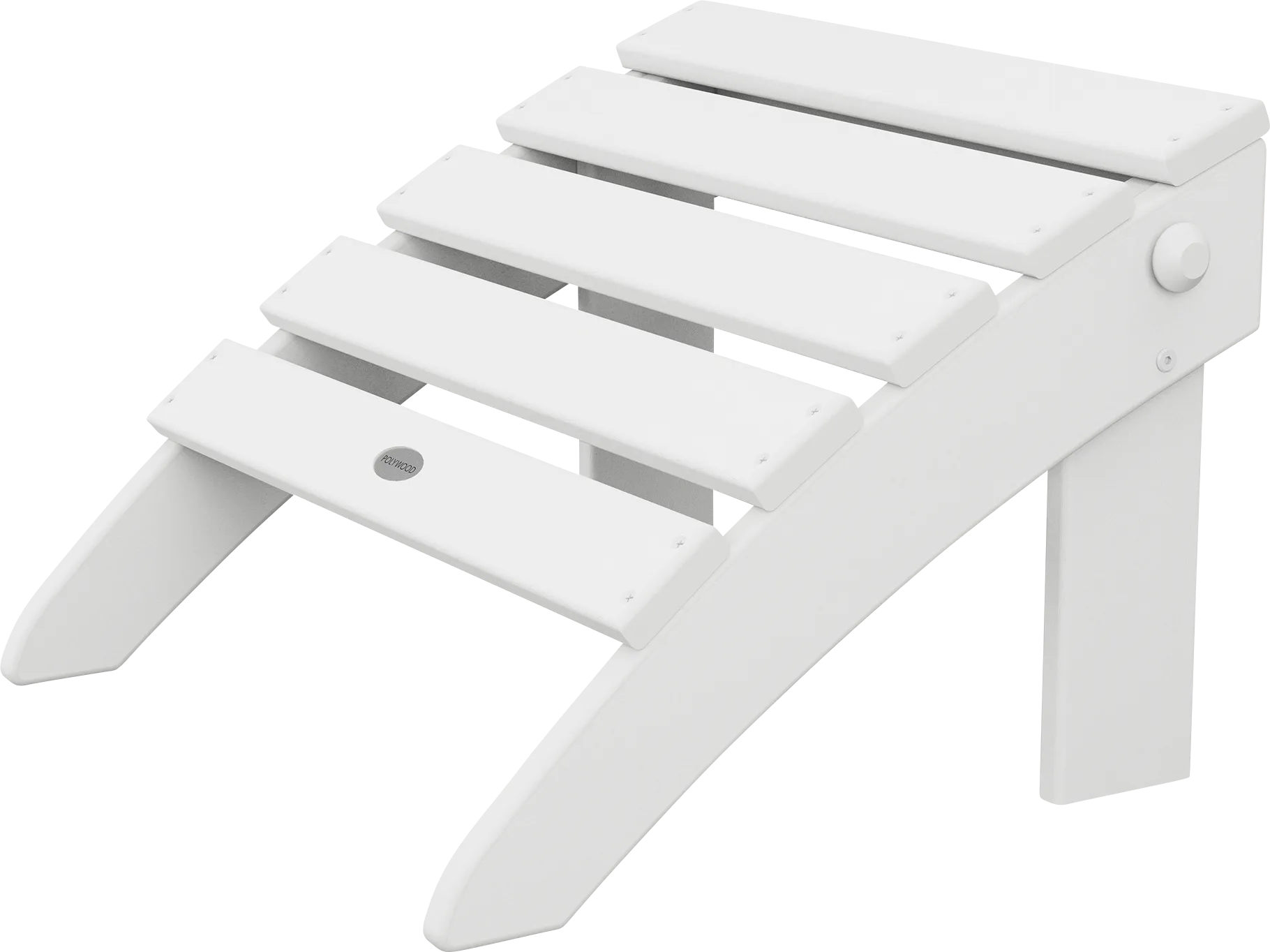 POLYWOOD Classic White Outdoor Folding Ottoman - Image 1