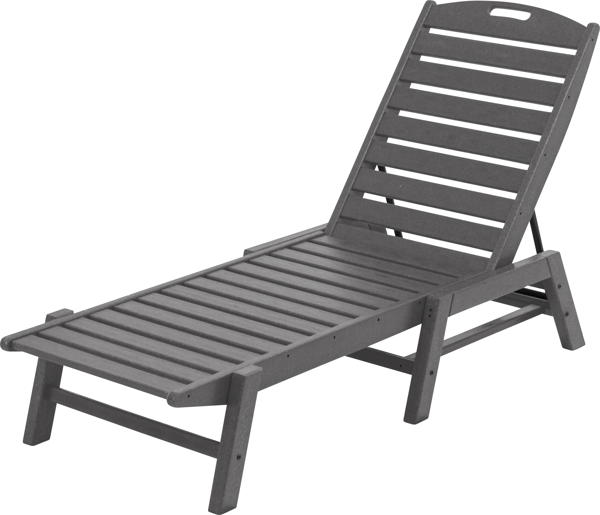 POLYWOOD Nautical Gray Outdoor Chaise - Thumbnail - Image 1