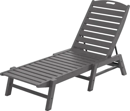 POLYWOOD Nautical Gray Outdoor Chaise